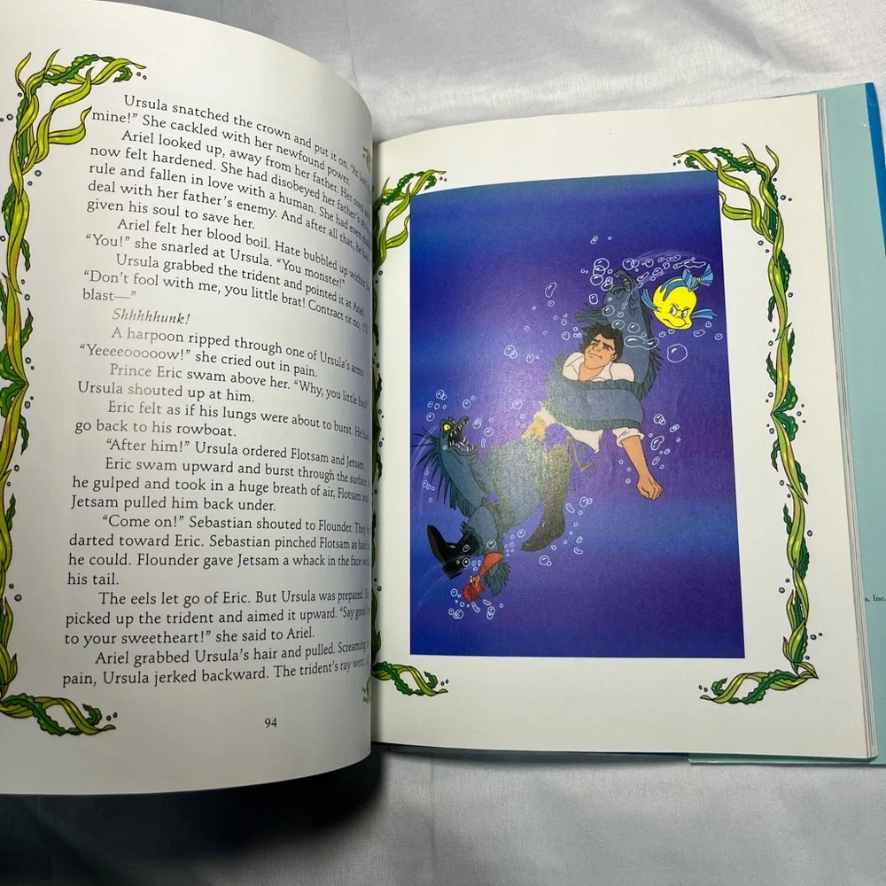 Vtg Disney Little Mermaid‎ Treasury 1993 Hardcover Storybook Ariel Disney Store